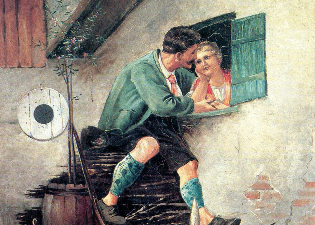 Hitler oil painting with people